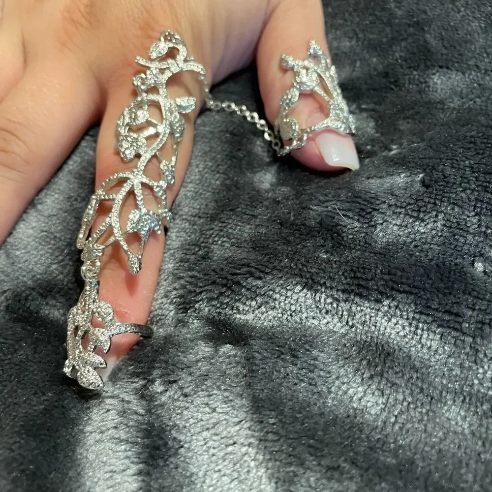 FASHION 2 PIECE RING SET IN SILVER TONE - Picture 3 of 5
